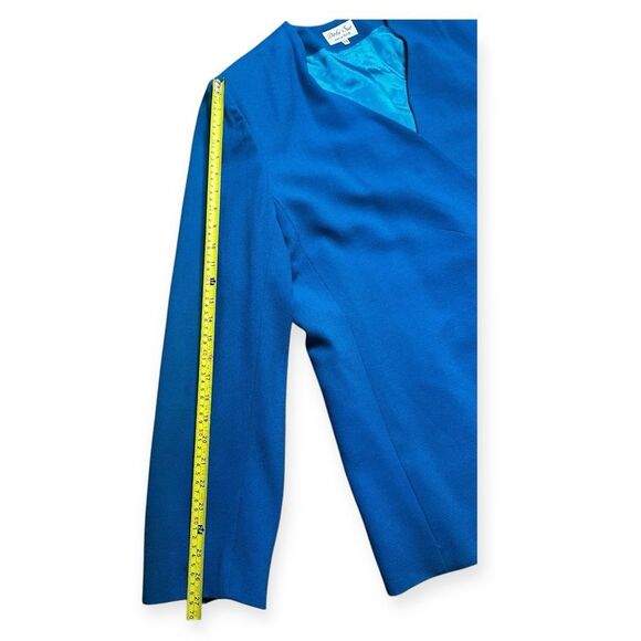 Vintage Debi Sue Blazer Women’s 24 Plus Blue Power Shoulder Single Button USA - Picture 5 of 8